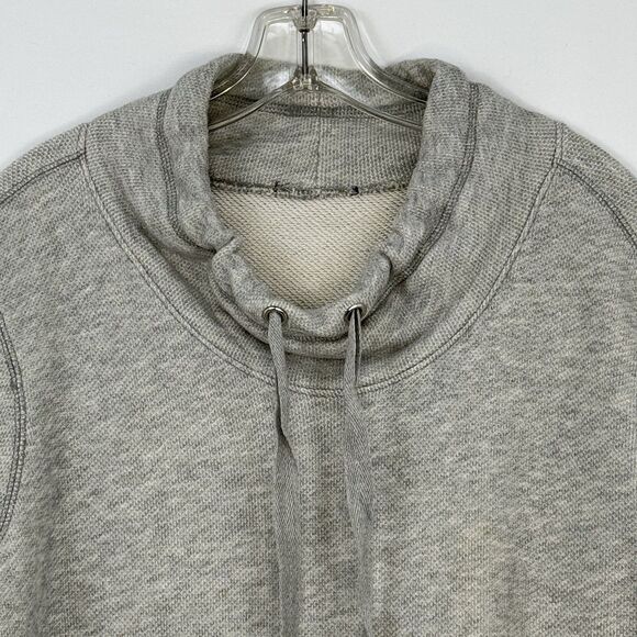 J Crew Cowlneck Sweatshirt Women’s Size L Drawstring Neck Gray pocket kangaroo - Picture 7 of 16